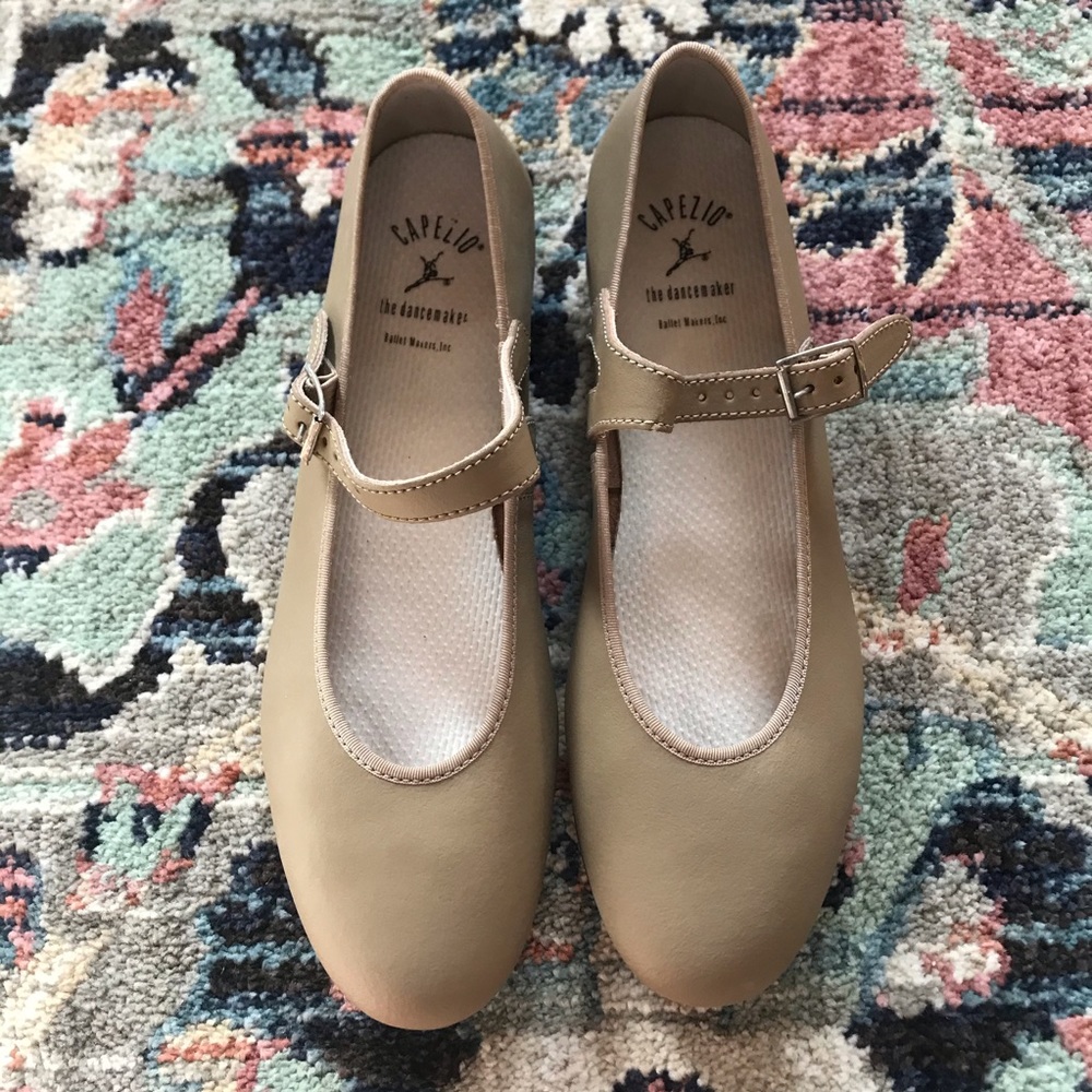 Capezio Girls Mary Jane Caramel Tap Shoes New
